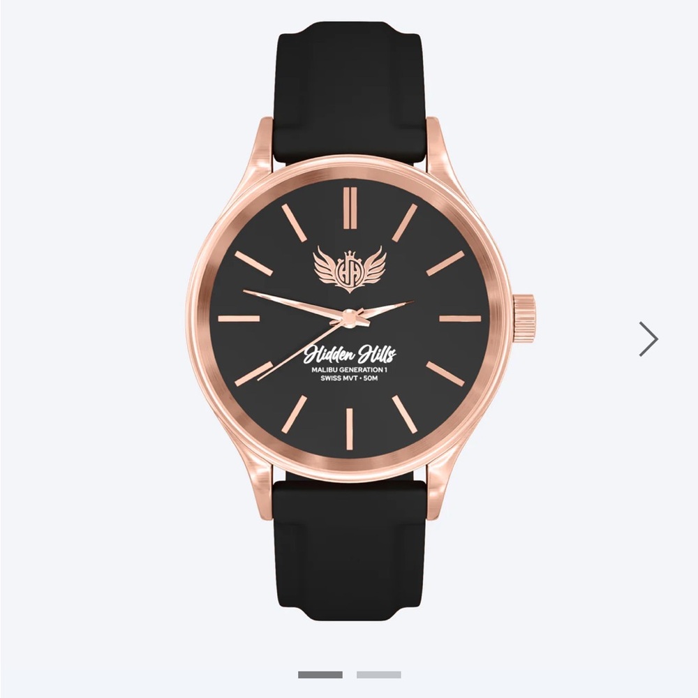 Hidden hills black and rose gold watch limited edition